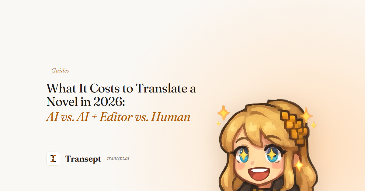 What It Costs to Translate a Novel in 2026: AI vs. AI + Editor vs. Human
