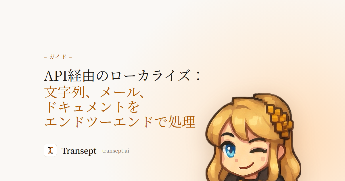 API経由のローカライズ:文字列、メール、ドキュメントをエンドツーエンドで処理