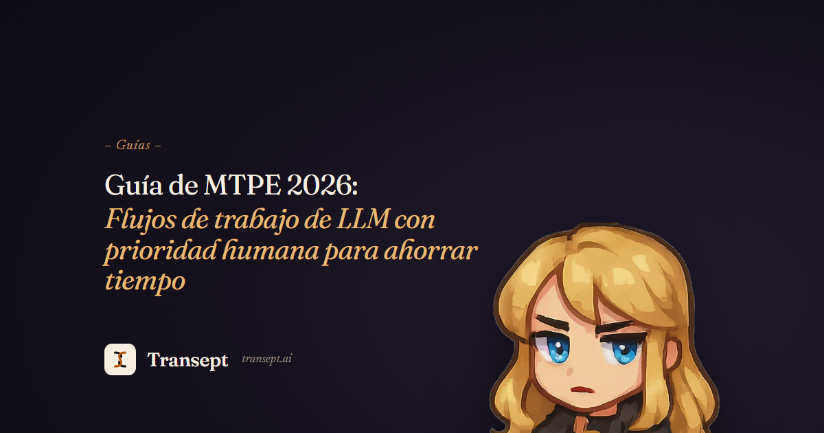 Guía de MTPE 2026: Flujos de trabajo de LLM con prioridad humana para ahorrar tiempo