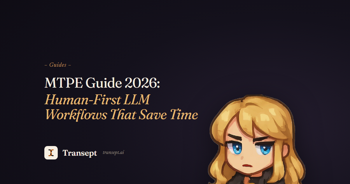 MTPE Guide 2026: Human-First LLM Workflows That Save Time