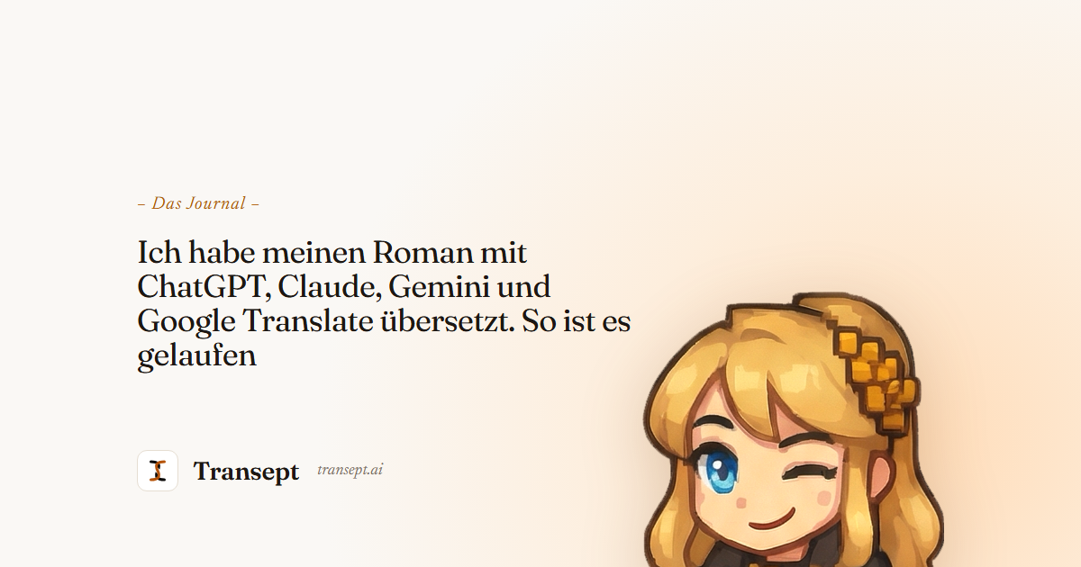 Ich habe meinen Roman mit ChatGPT, Claude, Gemini und Google Translate übersetzt. So ist es gelaufen