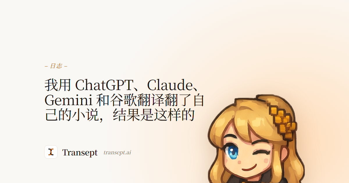 我用 ChatGPT、Claude、Gemini 和谷歌翻译翻了自己的小说，结果是这样的