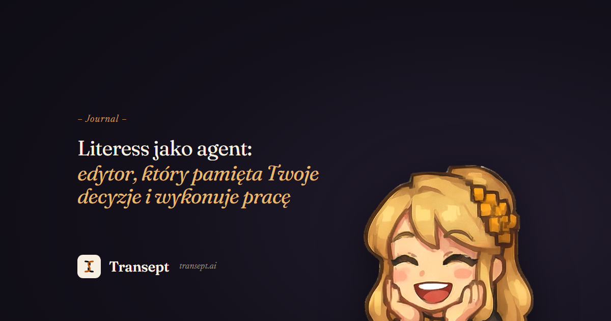 Literess jako agent: edytor, który pamięta Twoje decyzje i wykonuje pracę
