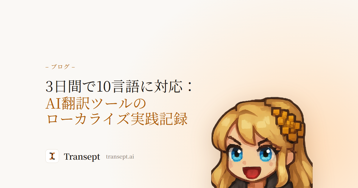 3日間で10言語に対応:AI翻訳ツールのローカライズ実践記録